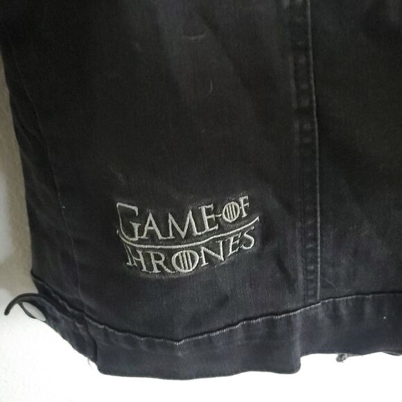 Game Of Thrones Women's Denim Jacket Large Black House Stark Studio Geek Cosplay - Picture 4 of 12